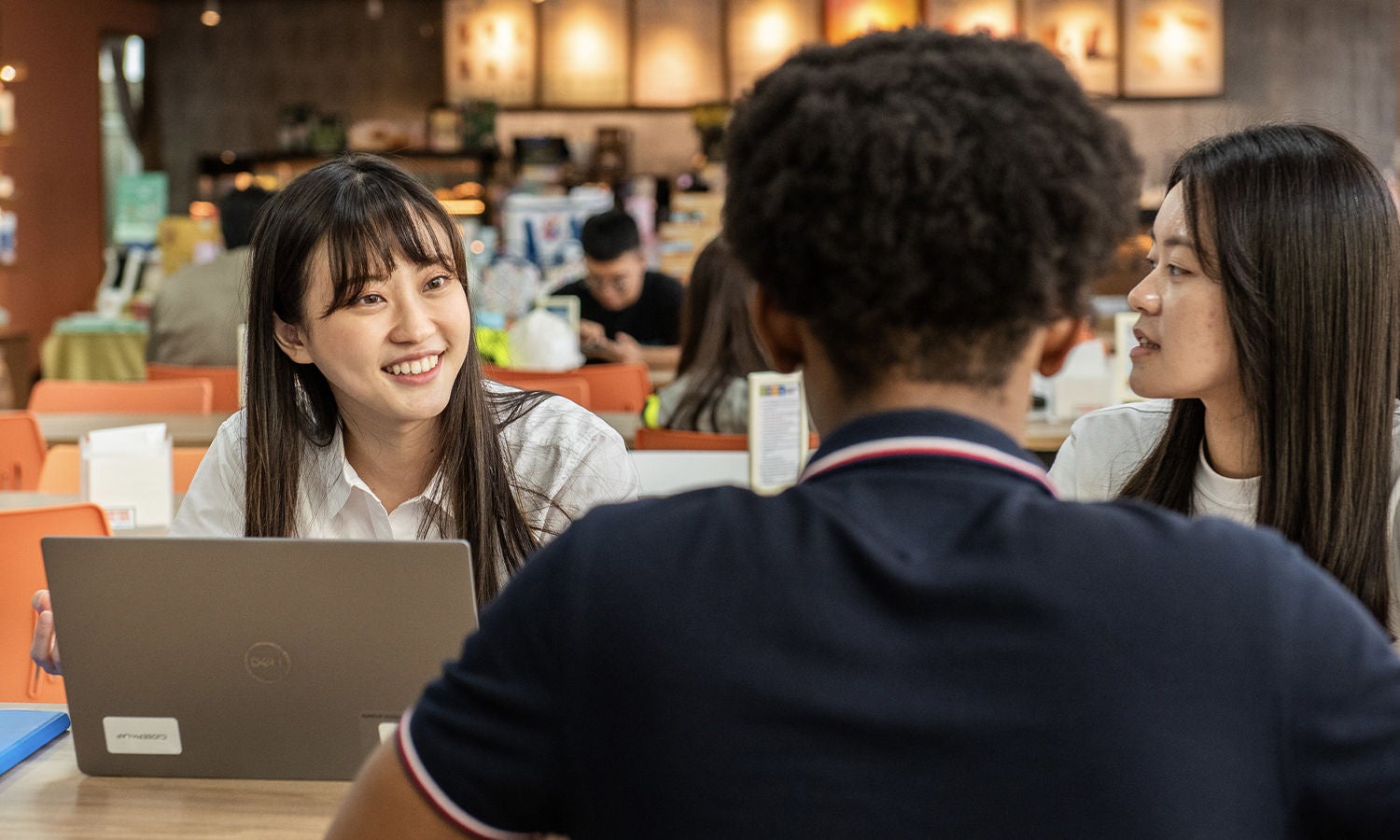 Micron workers in cafeteria